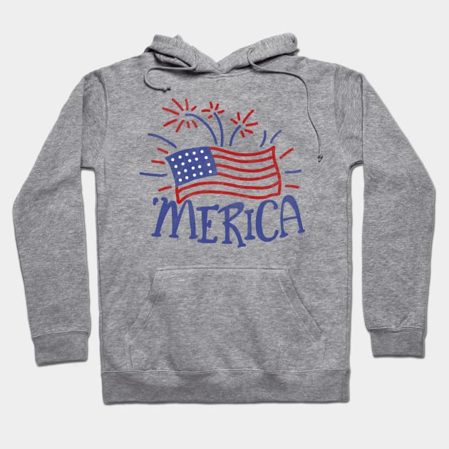 4th of July - Independence Day Hoodie by valentinahramov